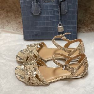 Michael Kors Annaliese Metallic Snake sandals 8,5